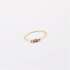 Ins Hot High End 18K Gold Plated Dainty Glass Rings for Women Trendy Jewelry