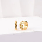 High End 18K Gold Plated Stainless Steel Watchband Rings Watch Strap Band Rings for Women