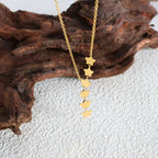 Korean Sweet Gold Plated Star Tassel Charm Pendant Light Luxury Titanium Steel Collarbone Necklace for Women