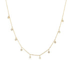 Waterproof Shining Dangle Colorful Diamond Cz Stainless Steel 18K Gold Rhinestone Choker Necklace