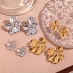 Engraved Flower Earrings