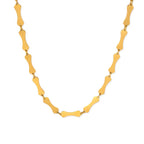Classic New Gold Plated Stainless Steel Bone Shape Chain Necklace for Women'S Simple Style Hip Hop Jewelry