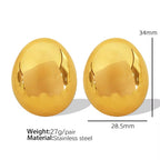 JEWELRY EH148-EH149 Fashion Texture Three-Dimensional Oval Earrings Simple Versatile Earrings for Women