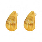 JEWELRY EH43-EH45-EH48 Wholesale Striped Earrings Stainless Steel 18K Gold Plated Fashion Jewelry Earrings for Women