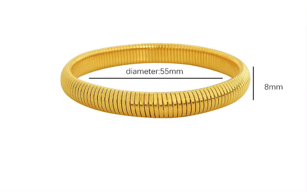 JEWELRY SZ11 Fashion Hip Hop Snake Bone Bracelet Stainless Steel Stretch Bangles