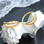 Ins Custom Fashion Jewelry 18K Gold Plated Stainless Steel Initial Zircon Rings for Women Bague
