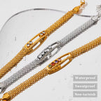 Vintage Waterproof Sliding Crystal Zircon Bracelet Tarnish Free Stainless Steel Fashion Jewelry Mesh Chain Bracelets Women