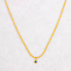 Wholesale Custom Stainless Steel Jewelry 18K PVD Gold Plated Oval Rice Bead Eyes Pendant Necklace for Women